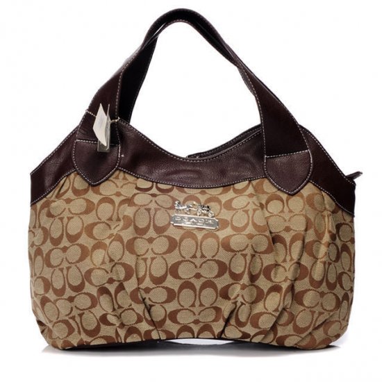 Coach In Signature Medium Coffee Hobo BBY Coach In Signature Medium Coffee Hobo BBY